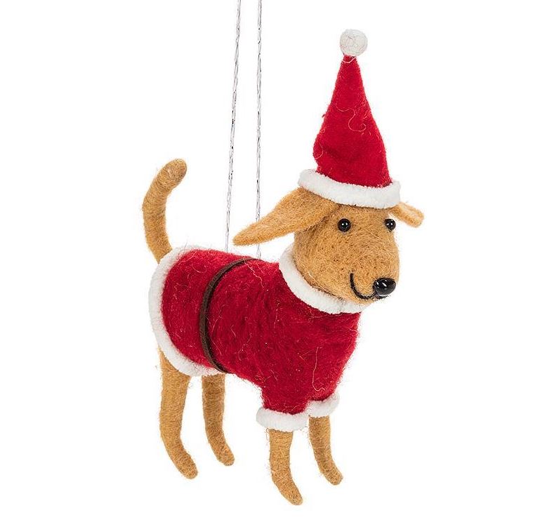 Dog in Santa Suit Ornament