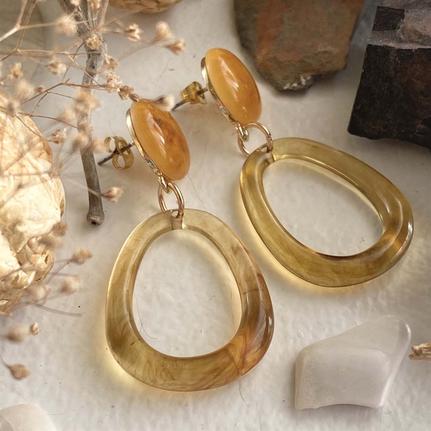Donyale Amber Acetate Drop Earrings