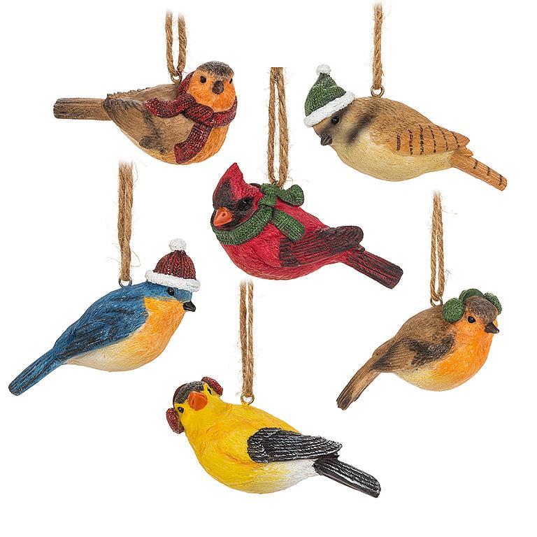 Winter Dress Bird Ornaments