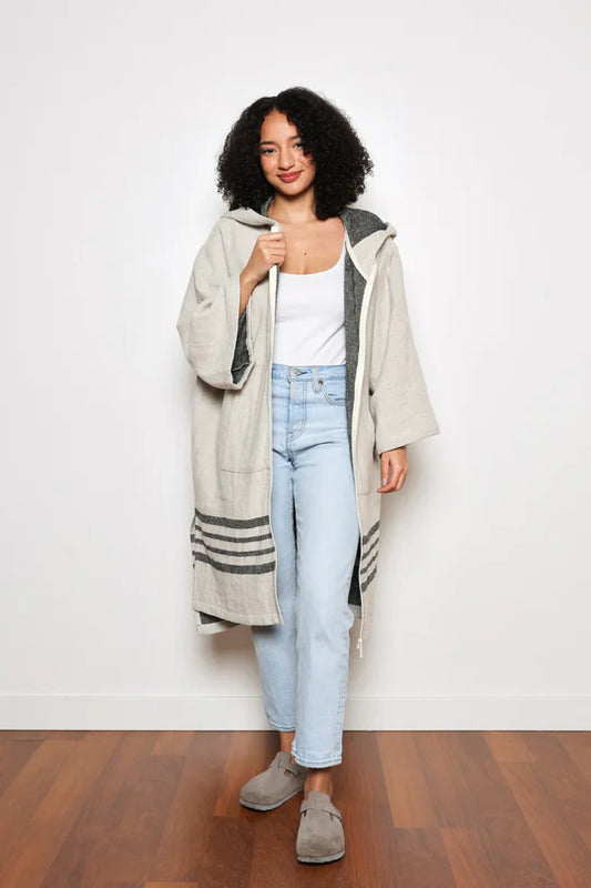 Echo Linen Blend Zip Poncho