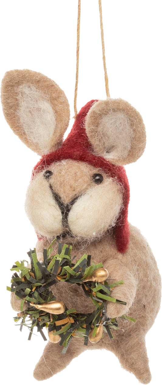 Felt Christmas Bunny Ornament