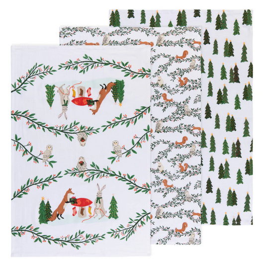 Holiday Floursack Tea Towels Set/3