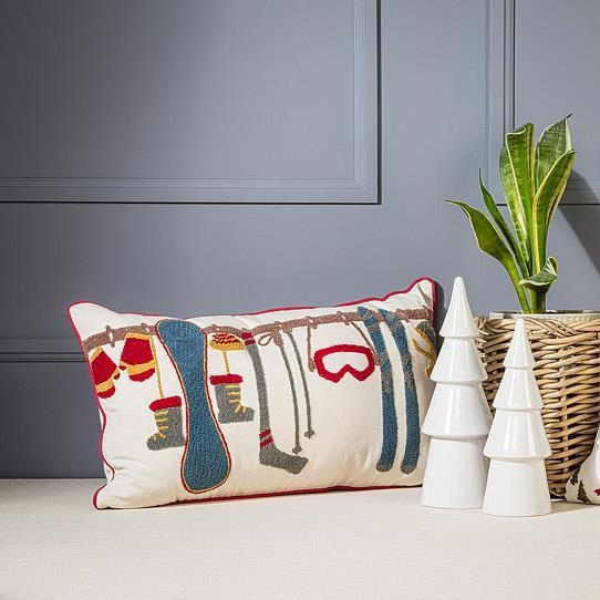 Ski Gear Throw Pillow