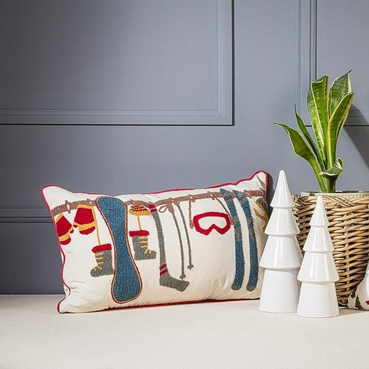 Ski Gear Throw Pillow