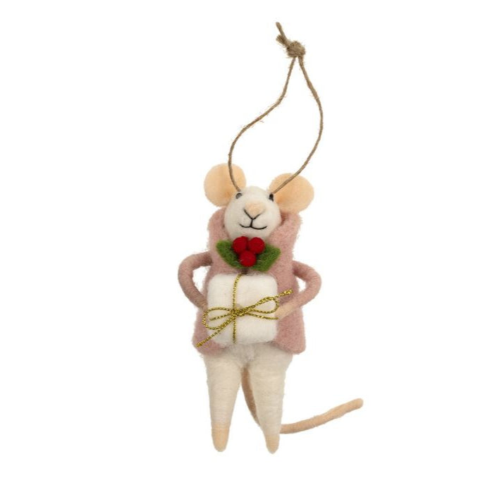 Holiday Felt Mice Ornaments