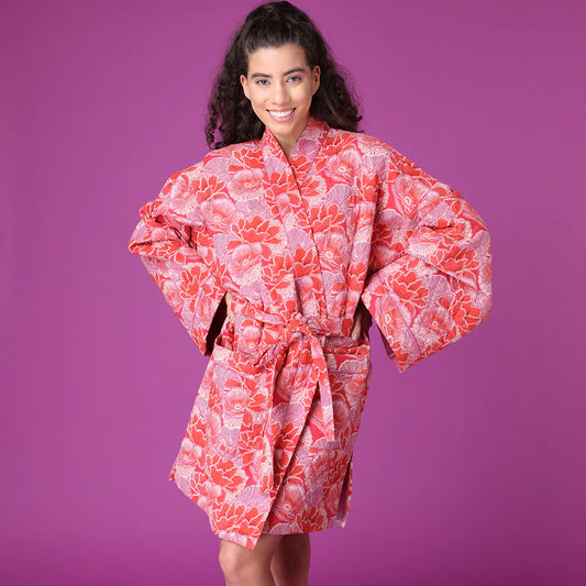 Cotton Quilted Short Robe
