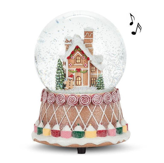 Gingerbread Snow Globe with Music