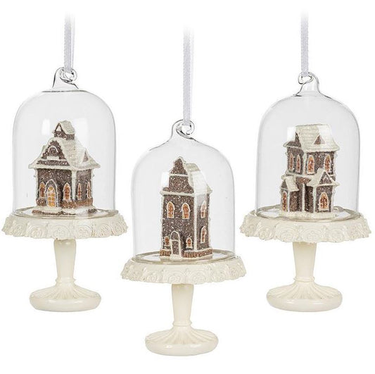 Gingerbread House in Glass Dome Ornament