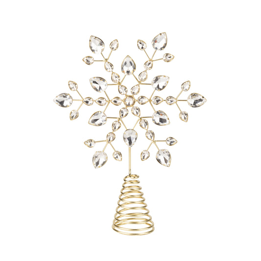 Gold Beaded Snowflake Tree Topper