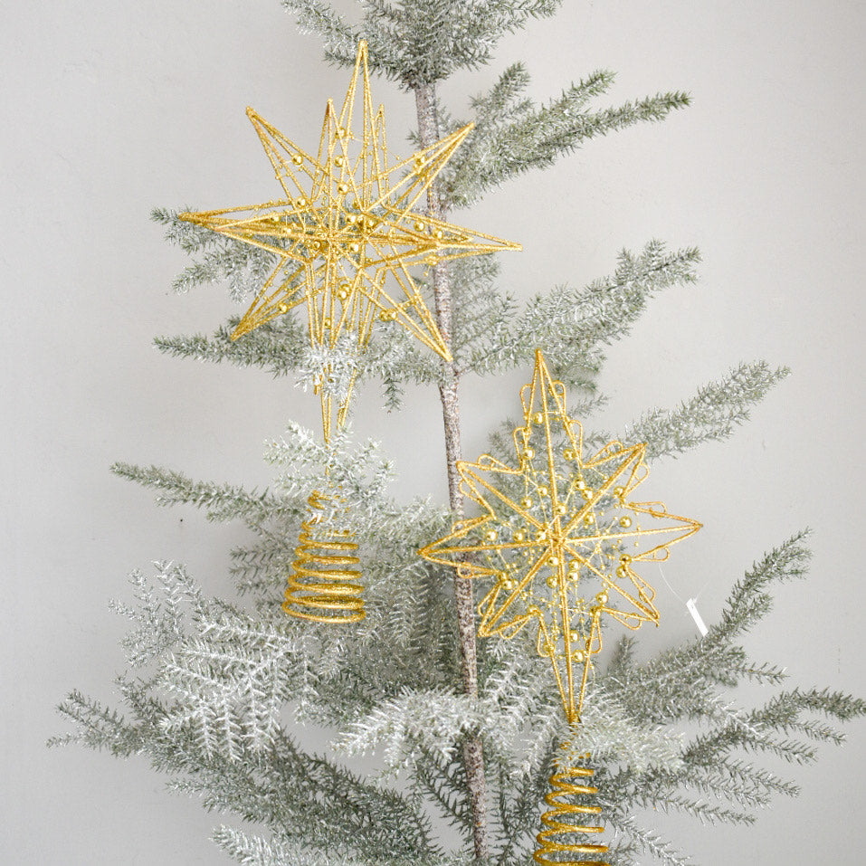 Beaded Wire Gold Star Tree Topper