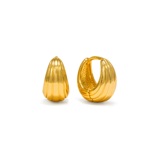 Groove Teardrop Hoop Earrings