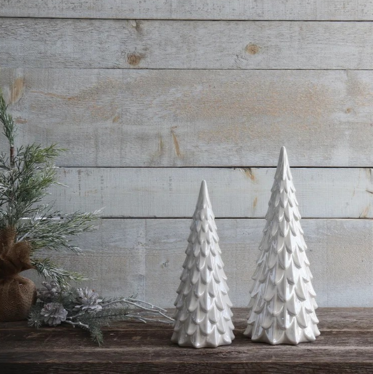 Pearl Glazed Trees Table Decor
