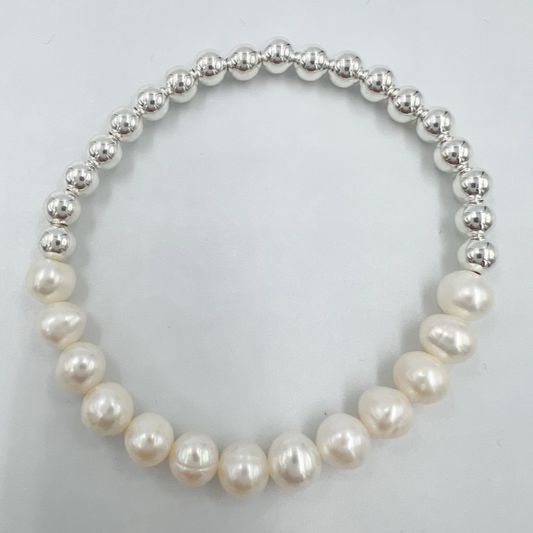 Silver Half and Half Bracelet