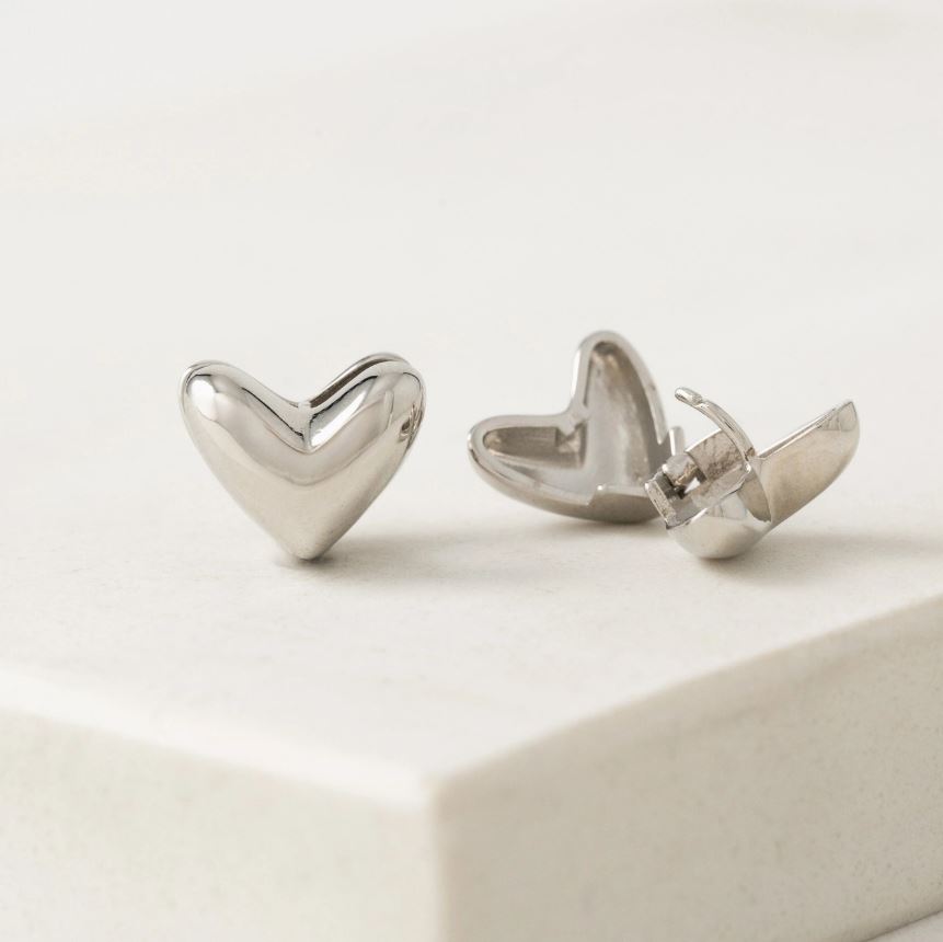 Lover's Tempo Heart Puff Hoop Earrings