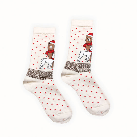 Holiday Baby Alpaca Wool Printed Socks