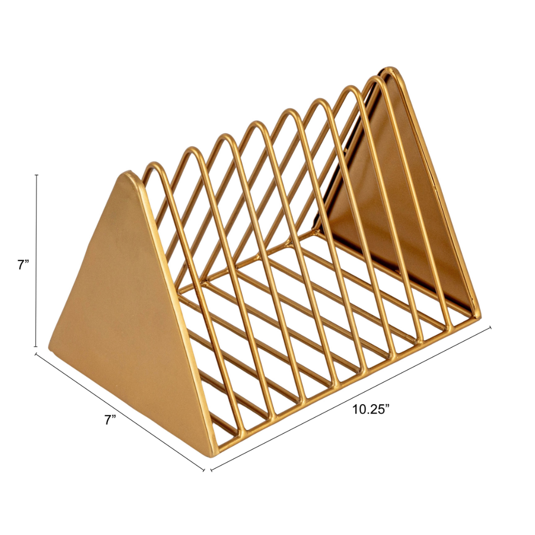 Gold Finish Metal Magazine Rack