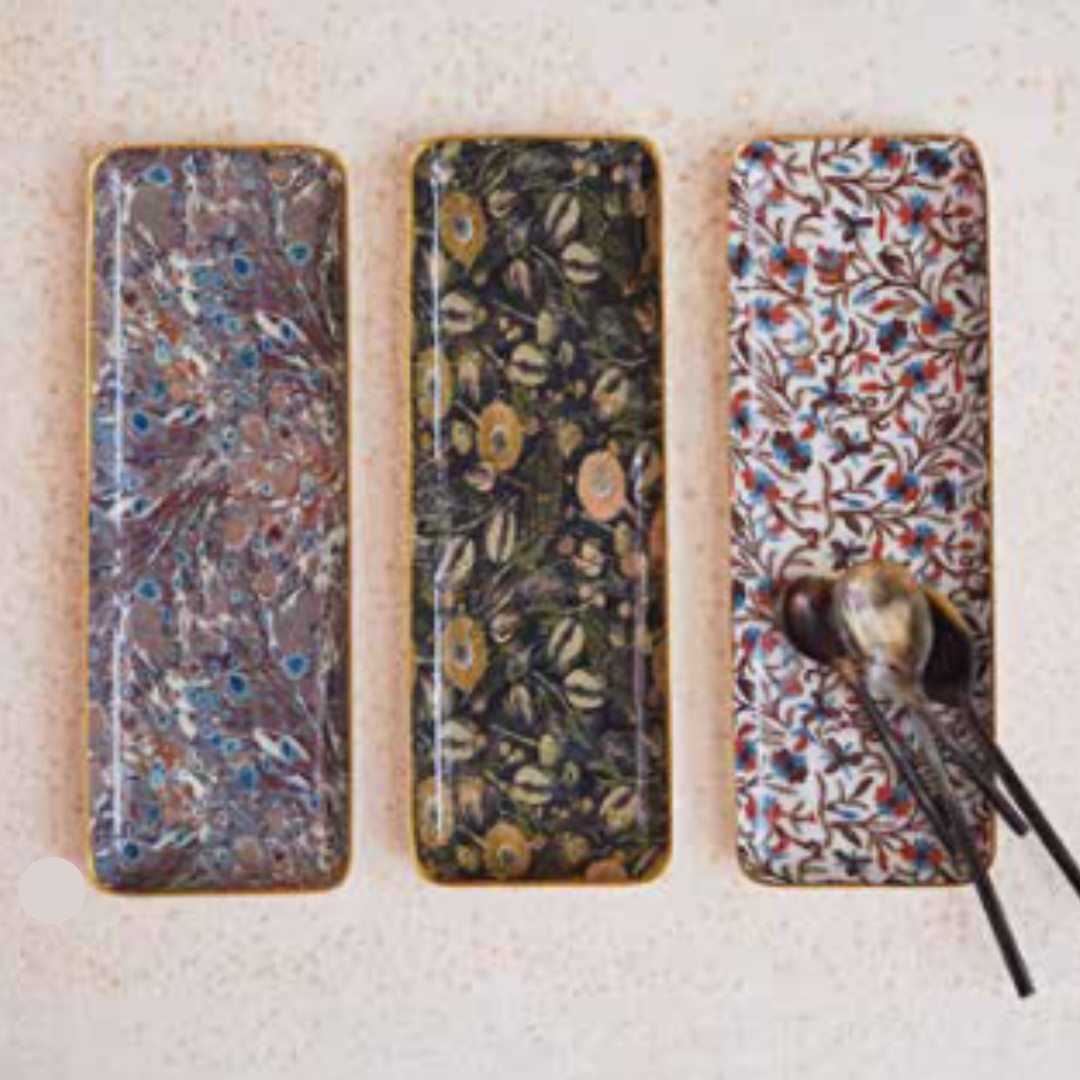 Long Metal Tray with Pattern