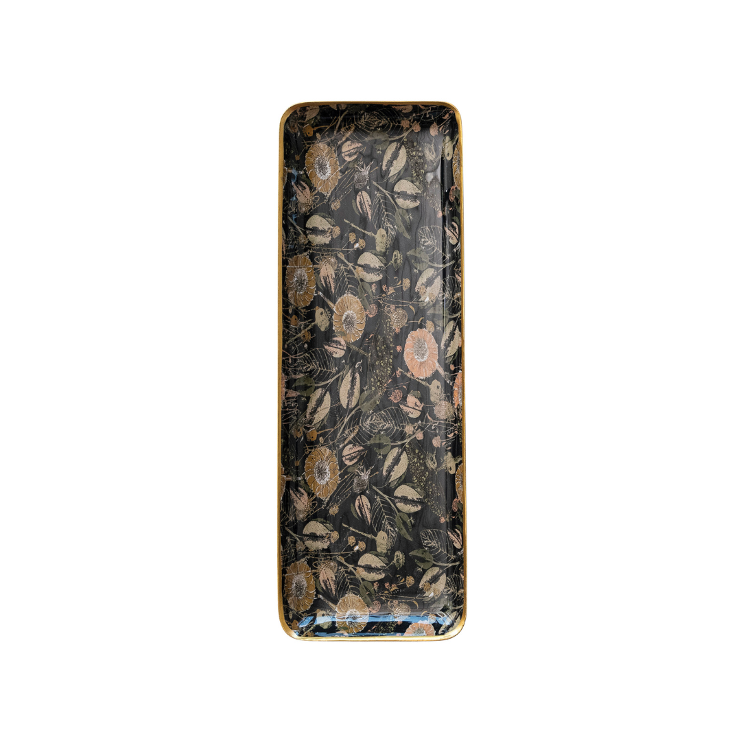 Long Metal Tray with Pattern