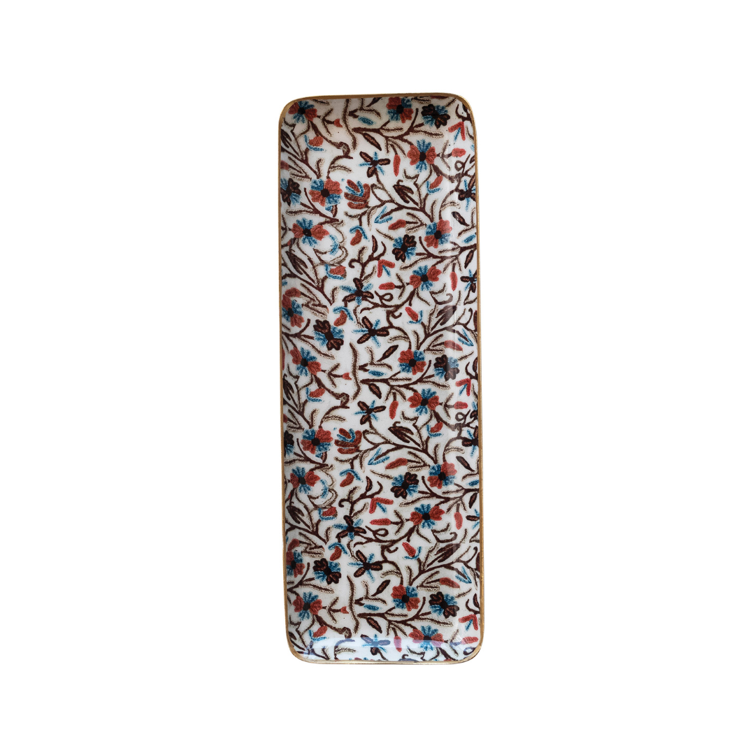 Long Metal Tray with Pattern