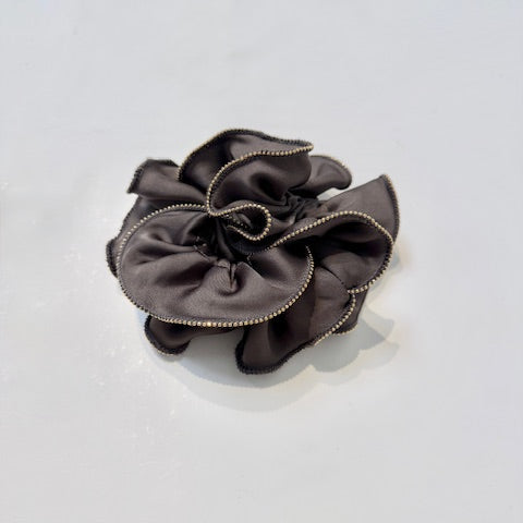 Gold Trim Satin Scrunchies
