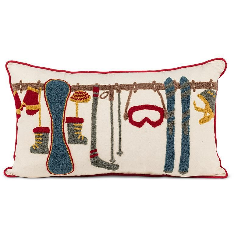 Ski Gear Throw Pillow