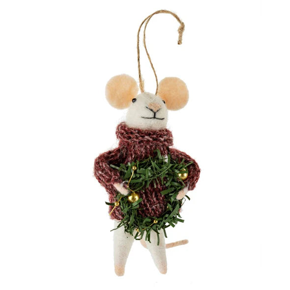 Holiday Felt Mice Ornaments