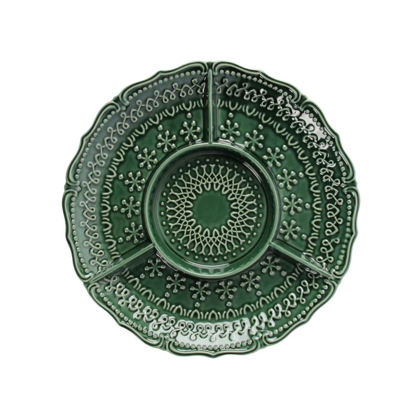 Traditional Embossed 4 Part Serving Plate