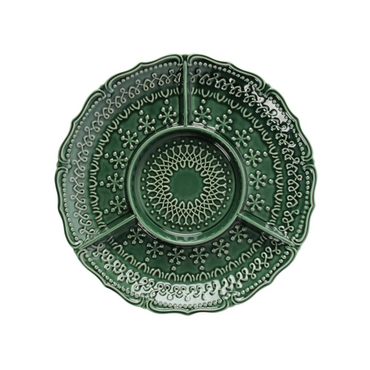 Traditional Embossed 4 Part Serving Plate