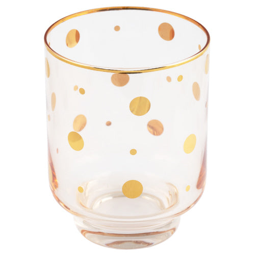 Vintage Gold Dot Tumbler Glass - Set of 2