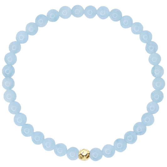Dainty Nautical Bracelet - Aquamarine & Gold