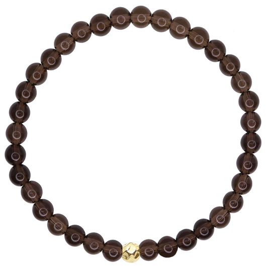 Dainty Rooted Bracelet - Smoky Quartz & Silver