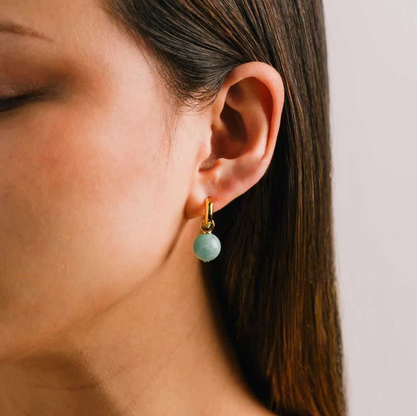 Lover's Tempo Sorrento Gemstone Hoop Earrings - Amazonite