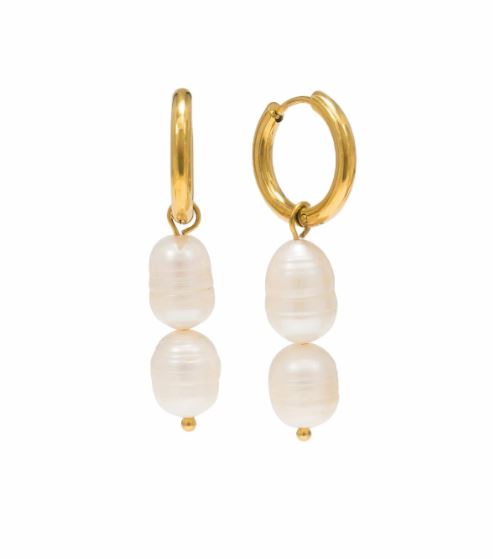 Lover's Tempo Oceane Double Pearl Hoops