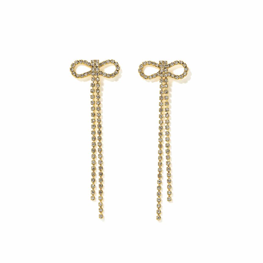 Lover's Tempo Luxe Bow Drop Earrings - Gold