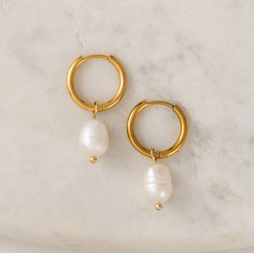 Lover's Tempo Oceane Pearl Hoop Earrings