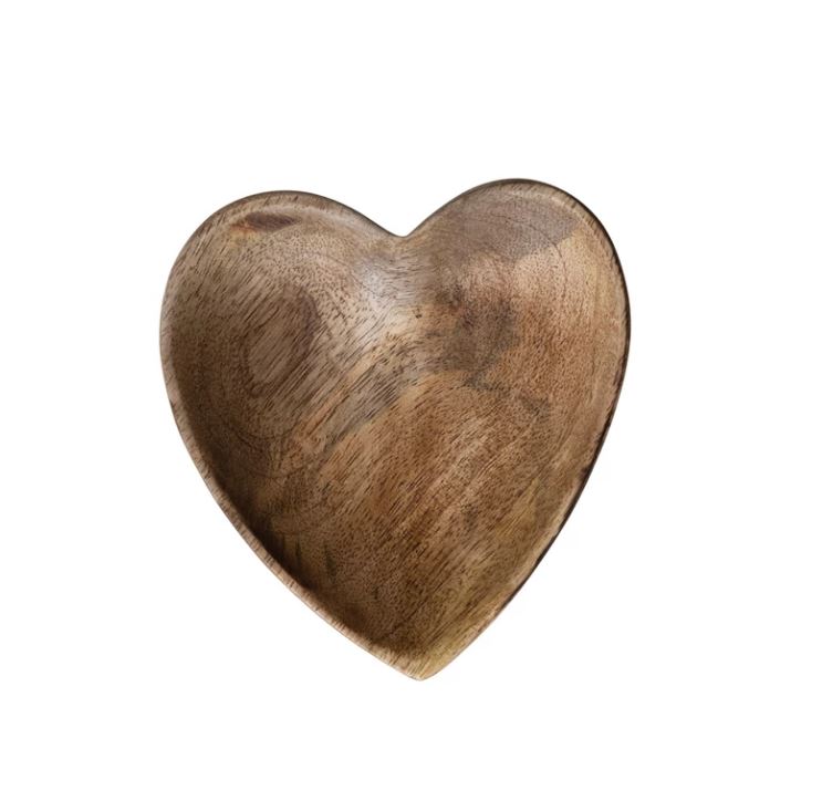 Mango Wood Heart Shaped Dish