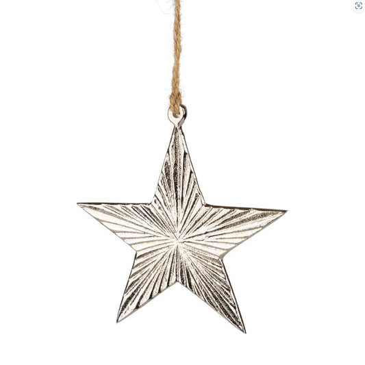 Metal Silver Star Ornament