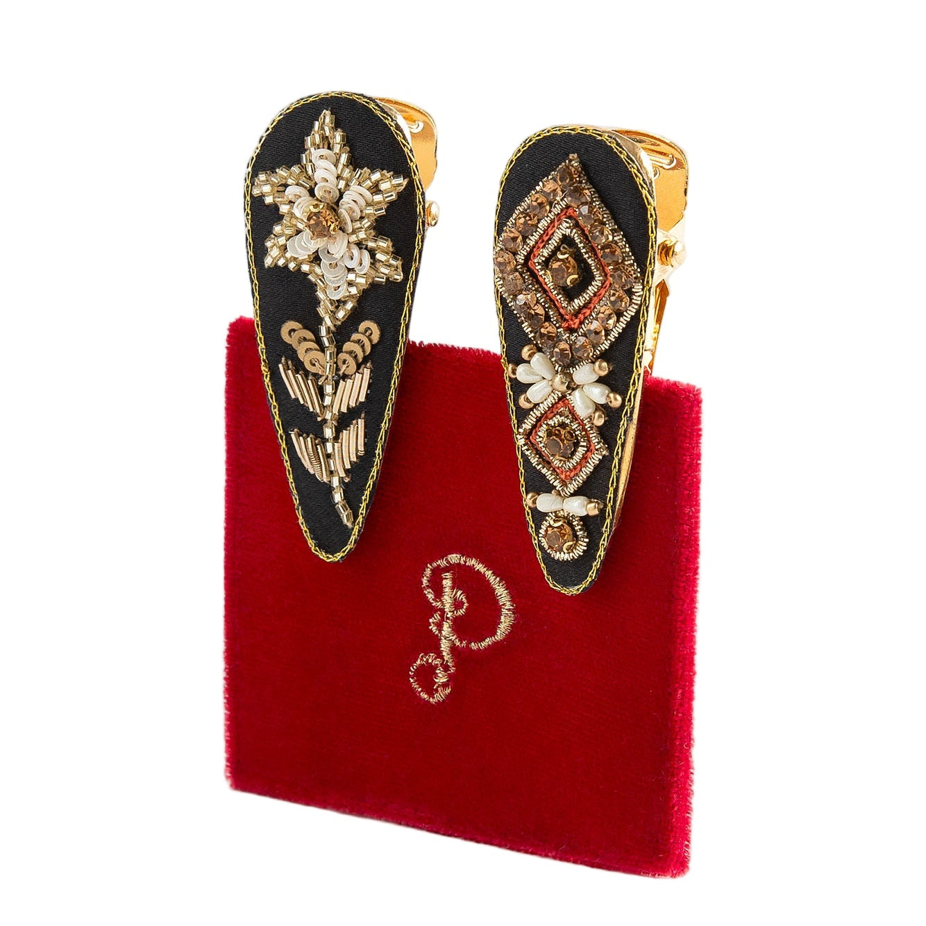 Embroidered Hair Clips