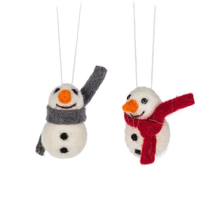 Mini Snowman with Scarf Ornaments
