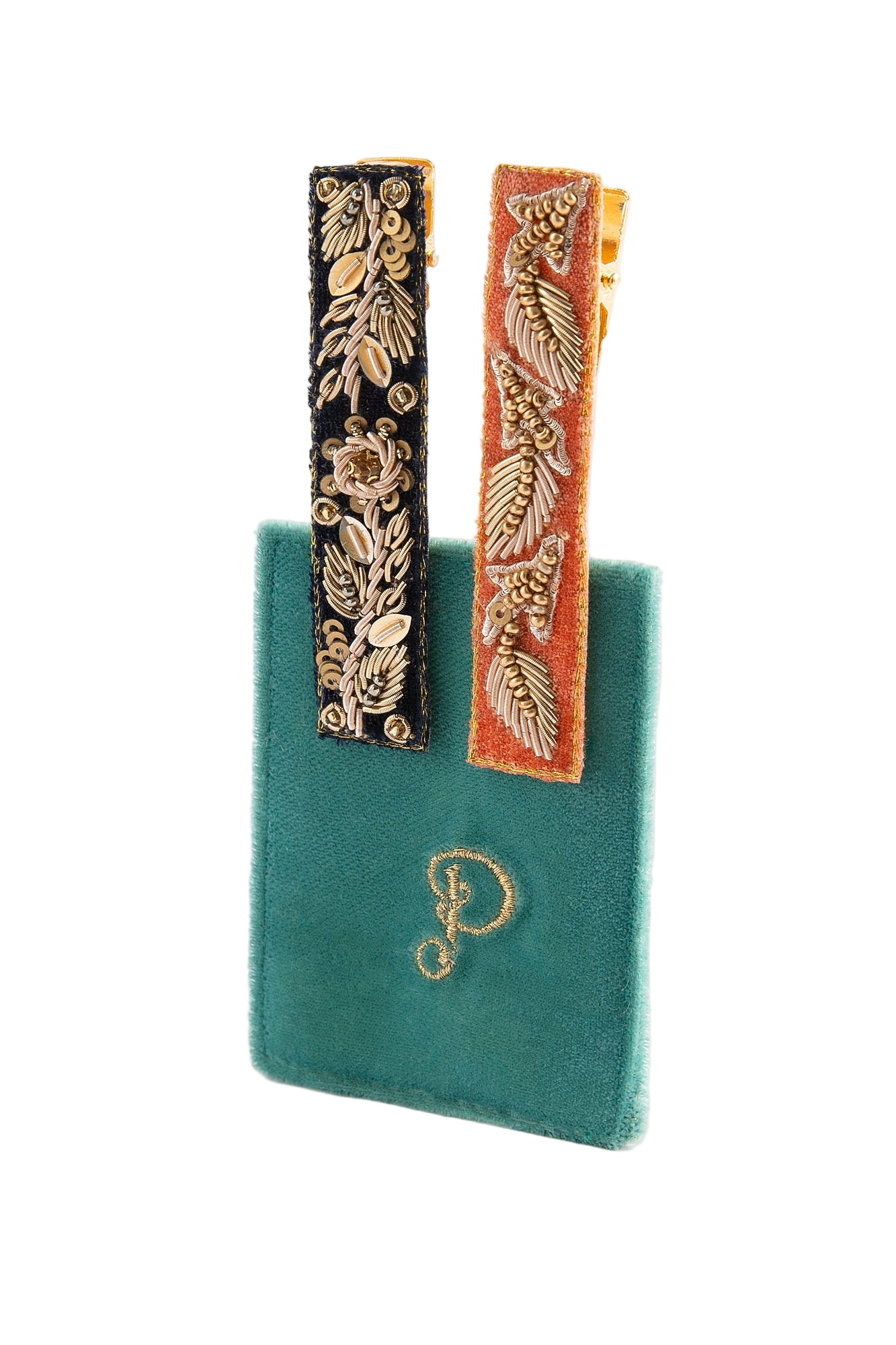 Embroidered Bar Hair Clips