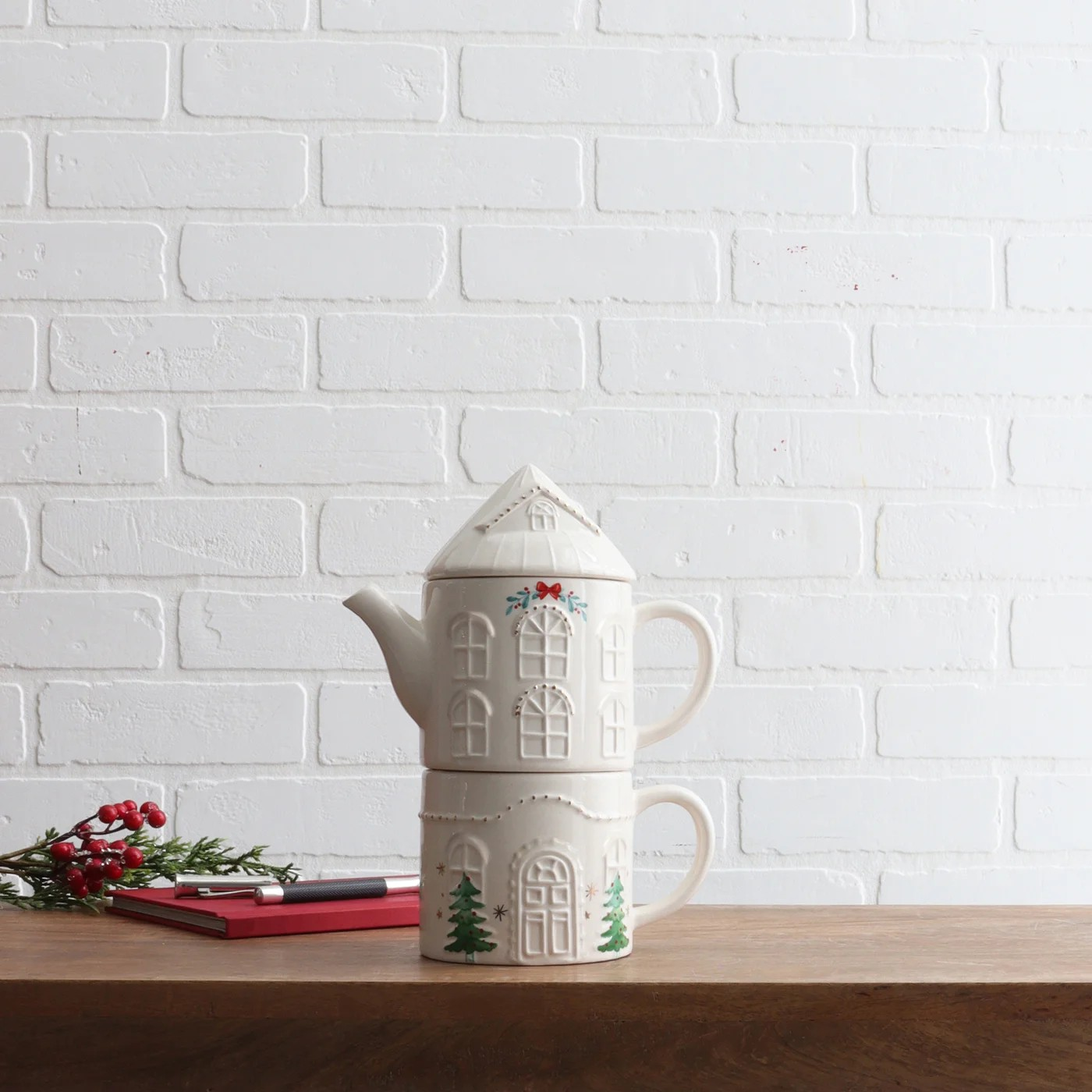 House Stacked Teapot and Mug