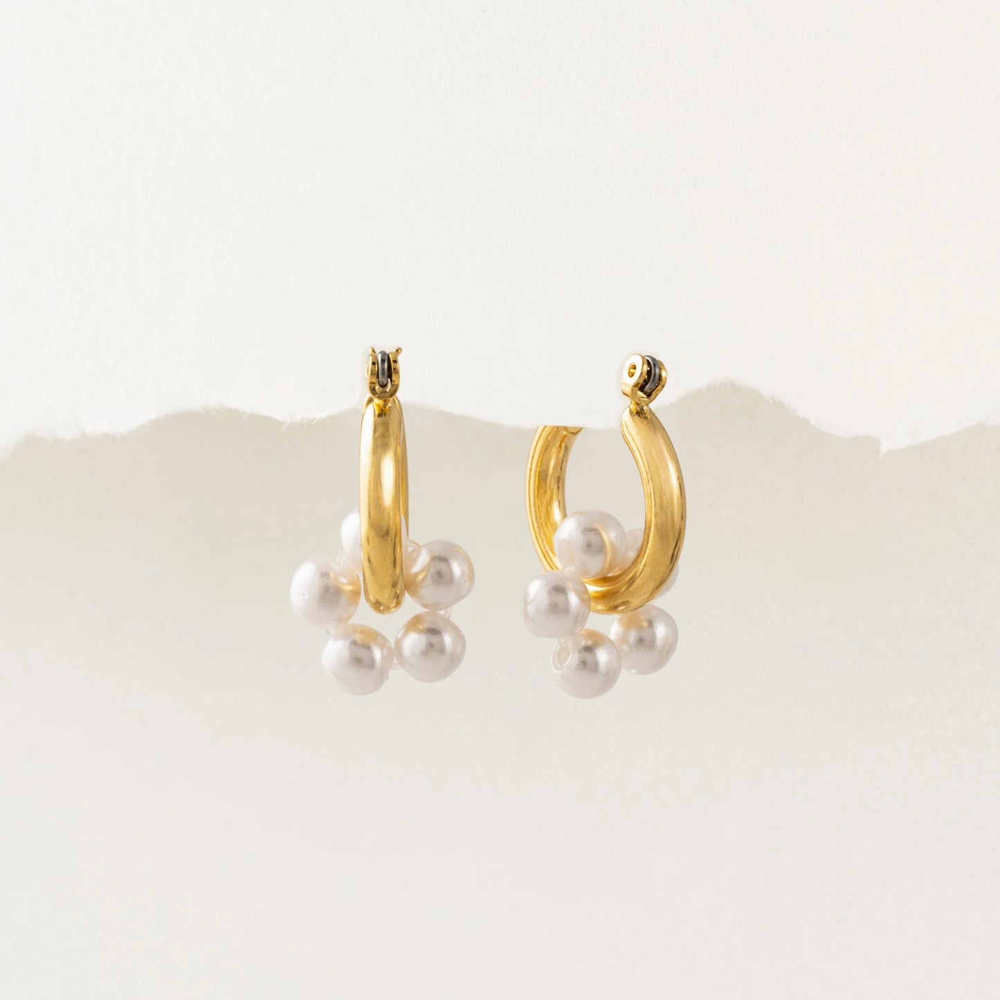 Lover's Tempo Neptune Pearl Cluster Hoop Earrings