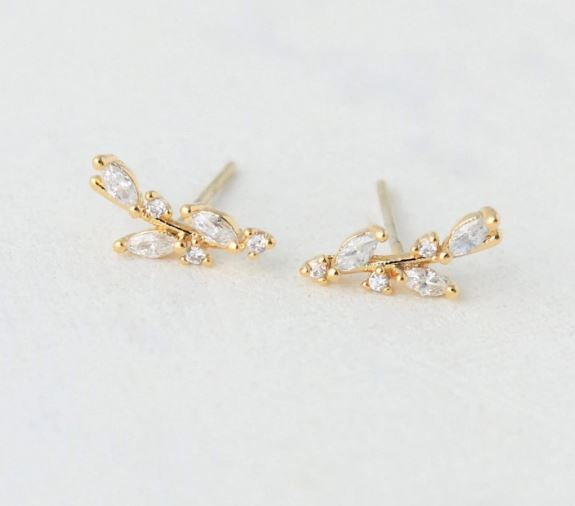 Lover's Tempo Olive Climber Earrings - Gold