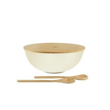 Cream + Wood Bamboo Salad Bowls