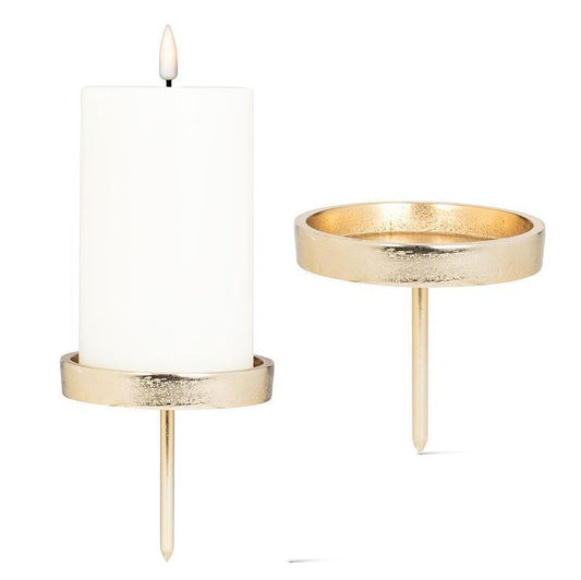Pillar Holder on Stake - Gold