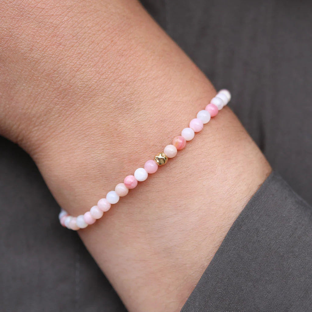 Dainty Rebalance Bracelet - Pink Opal