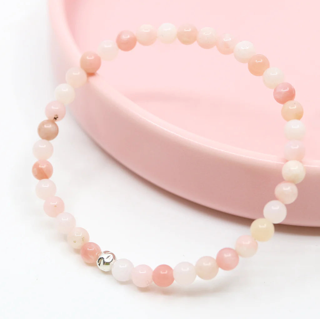 Dainty Rebalance Bracelet - Pink Opal