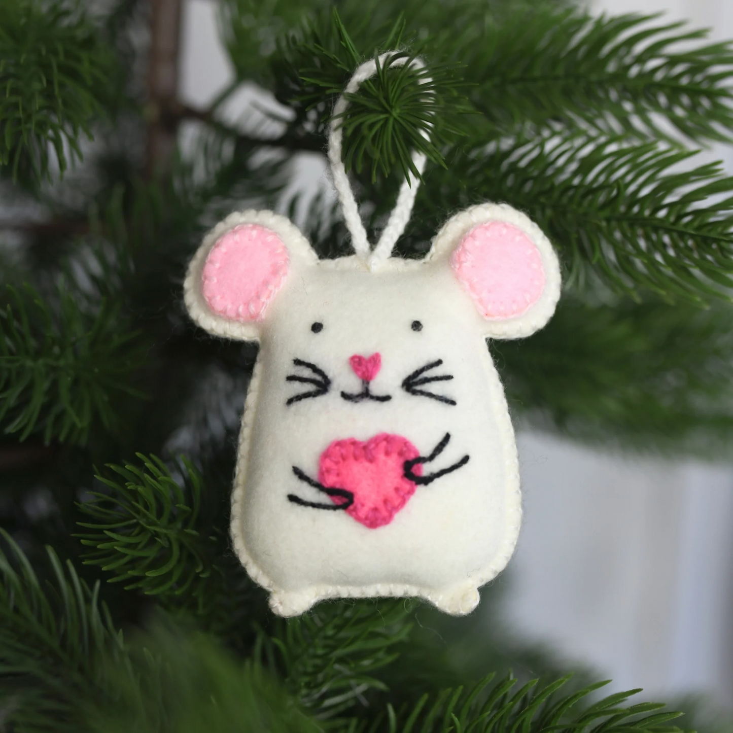 Hand-Embroidered Felt Ornaments
