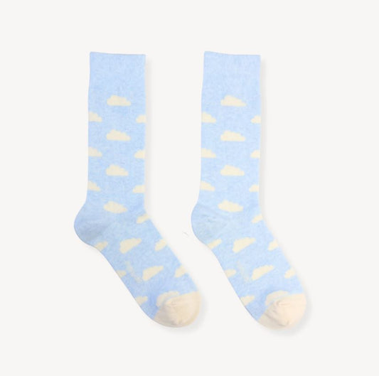 Pima Cotton Printed Socks - Cloud Nine