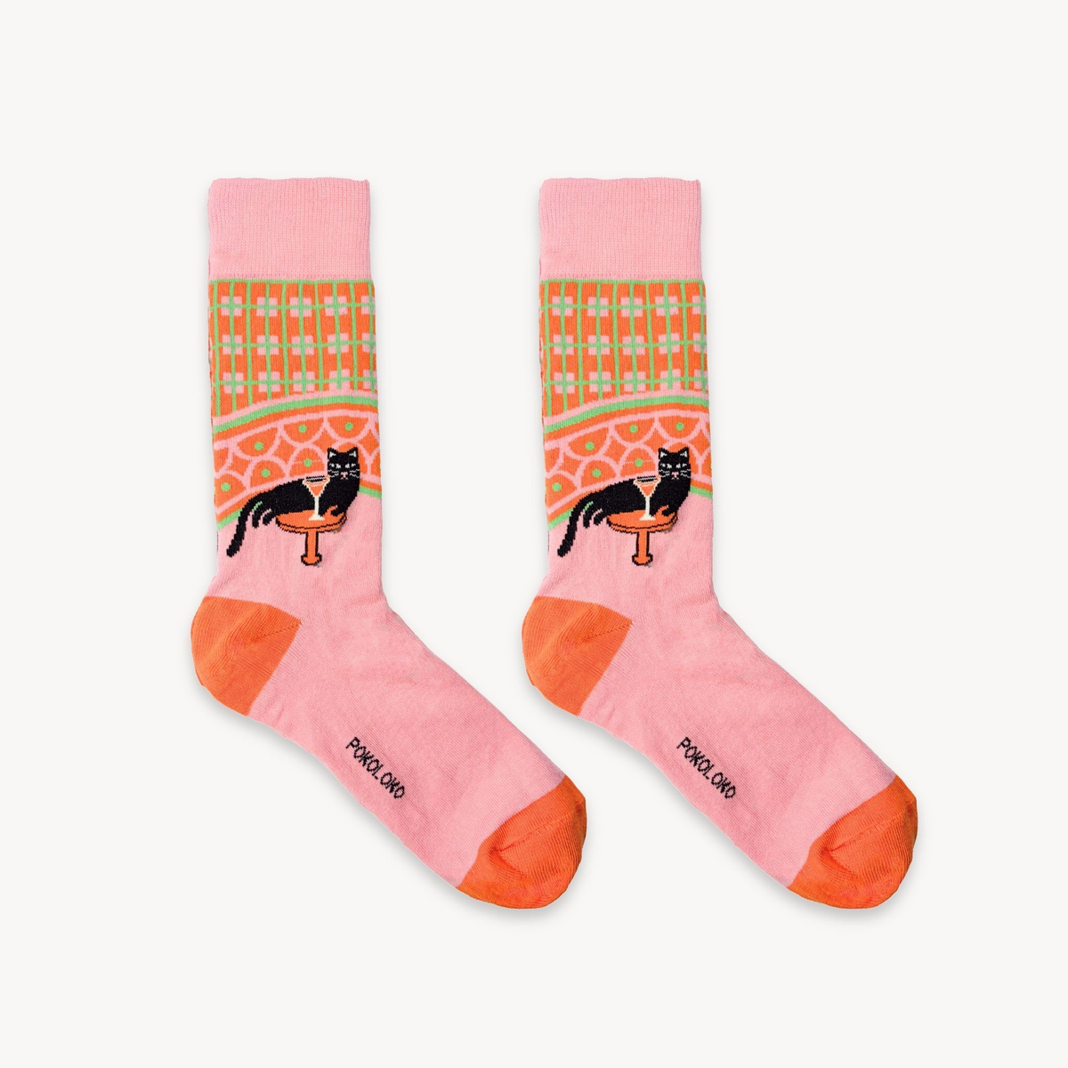 Pima Cotton Printed Socks - Cocktail Cats